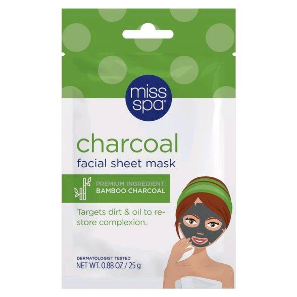 Miss Spa Charcoal Facial Sheet Mask - 1ct/0.88oz